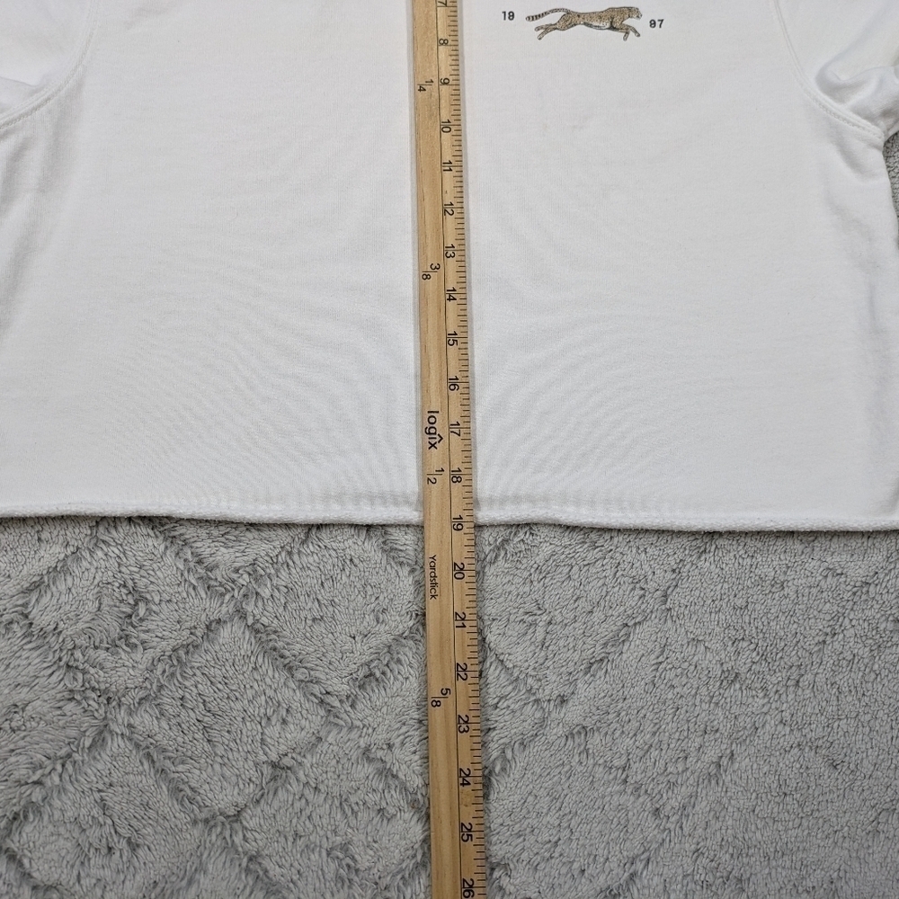 Brandy Melville Sweatshirt Women's S White Nancy Brooklyn Bridge Crop Crew Ge - Picture 7 of 7